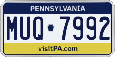 PA license plate MUQ7992
