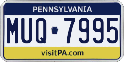 PA license plate MUQ7995