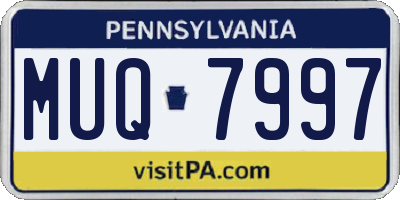 PA license plate MUQ7997