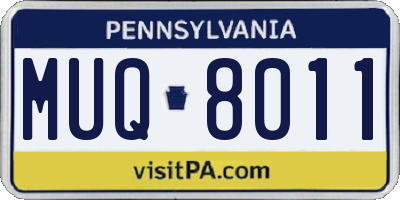 PA license plate MUQ8011
