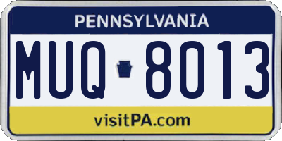 PA license plate MUQ8013