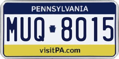 PA license plate MUQ8015