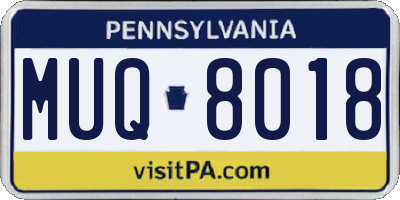 PA license plate MUQ8018