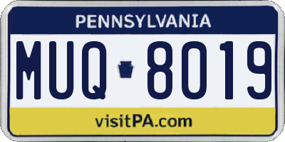 PA license plate MUQ8019