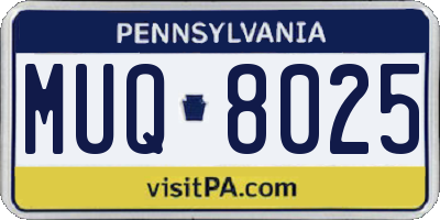 PA license plate MUQ8025