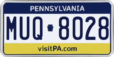 PA license plate MUQ8028