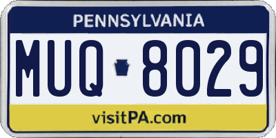 PA license plate MUQ8029