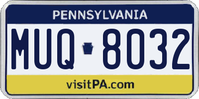 PA license plate MUQ8032