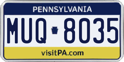 PA license plate MUQ8035