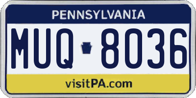 PA license plate MUQ8036