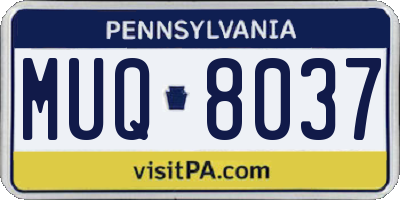 PA license plate MUQ8037