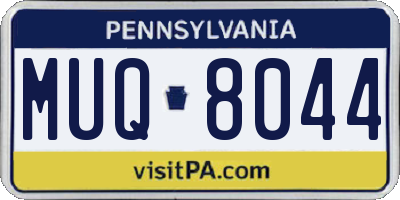 PA license plate MUQ8044