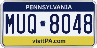 PA license plate MUQ8048