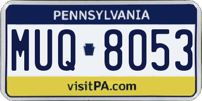 PA license plate MUQ8053