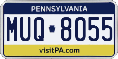 PA license plate MUQ8055