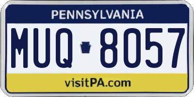 PA license plate MUQ8057