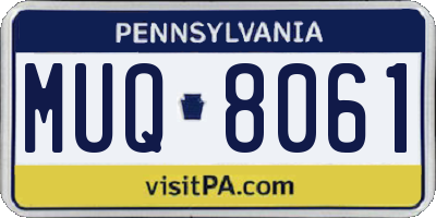 PA license plate MUQ8061