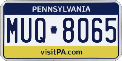 PA license plate MUQ8065