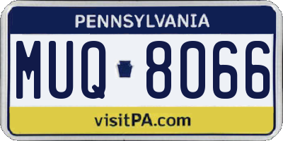 PA license plate MUQ8066