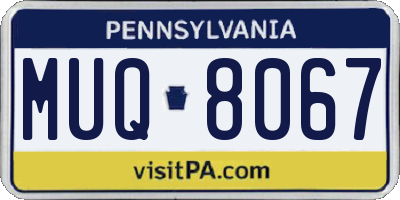 PA license plate MUQ8067