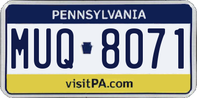PA license plate MUQ8071