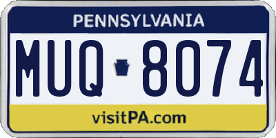 PA license plate MUQ8074