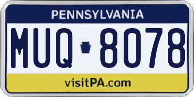 PA license plate MUQ8078