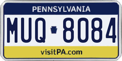 PA license plate MUQ8084