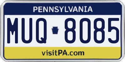 PA license plate MUQ8085