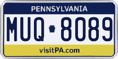 PA license plate MUQ8089