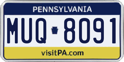 PA license plate MUQ8091
