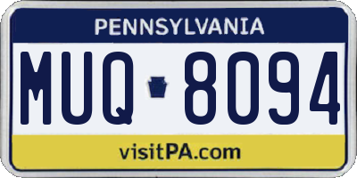 PA license plate MUQ8094