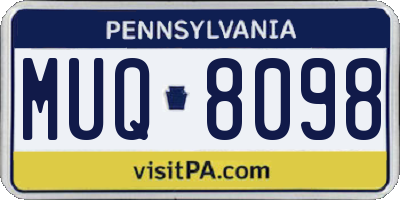 PA license plate MUQ8098