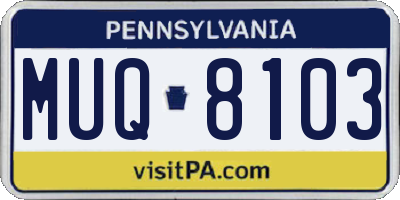 PA license plate MUQ8103