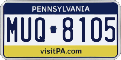 PA license plate MUQ8105