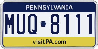PA license plate MUQ8111