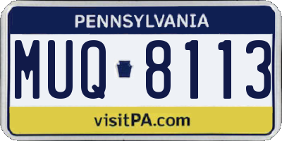 PA license plate MUQ8113