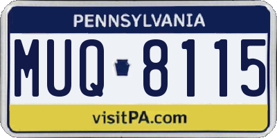 PA license plate MUQ8115