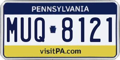 PA license plate MUQ8121