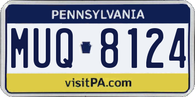 PA license plate MUQ8124
