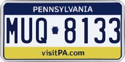 PA license plate MUQ8133