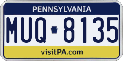 PA license plate MUQ8135