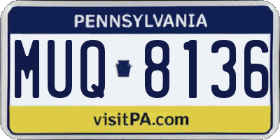 PA license plate MUQ8136