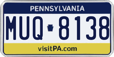 PA license plate MUQ8138