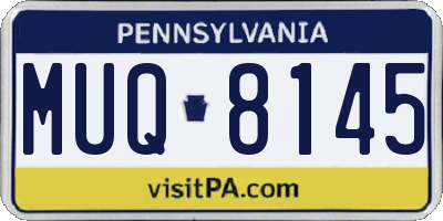 PA license plate MUQ8145