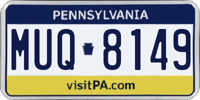 PA license plate MUQ8149