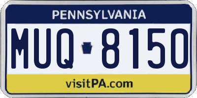 PA license plate MUQ8150