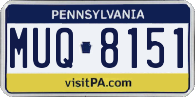 PA license plate MUQ8151