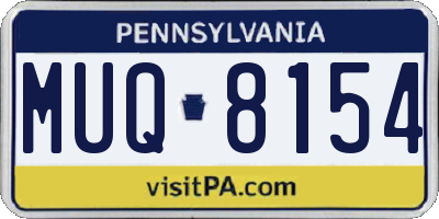 PA license plate MUQ8154