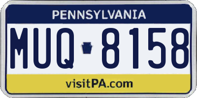 PA license plate MUQ8158
